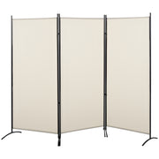 Biombo de 3 Painéis Bege 253x50x182 cm - Separador de Ambientes Dobrável