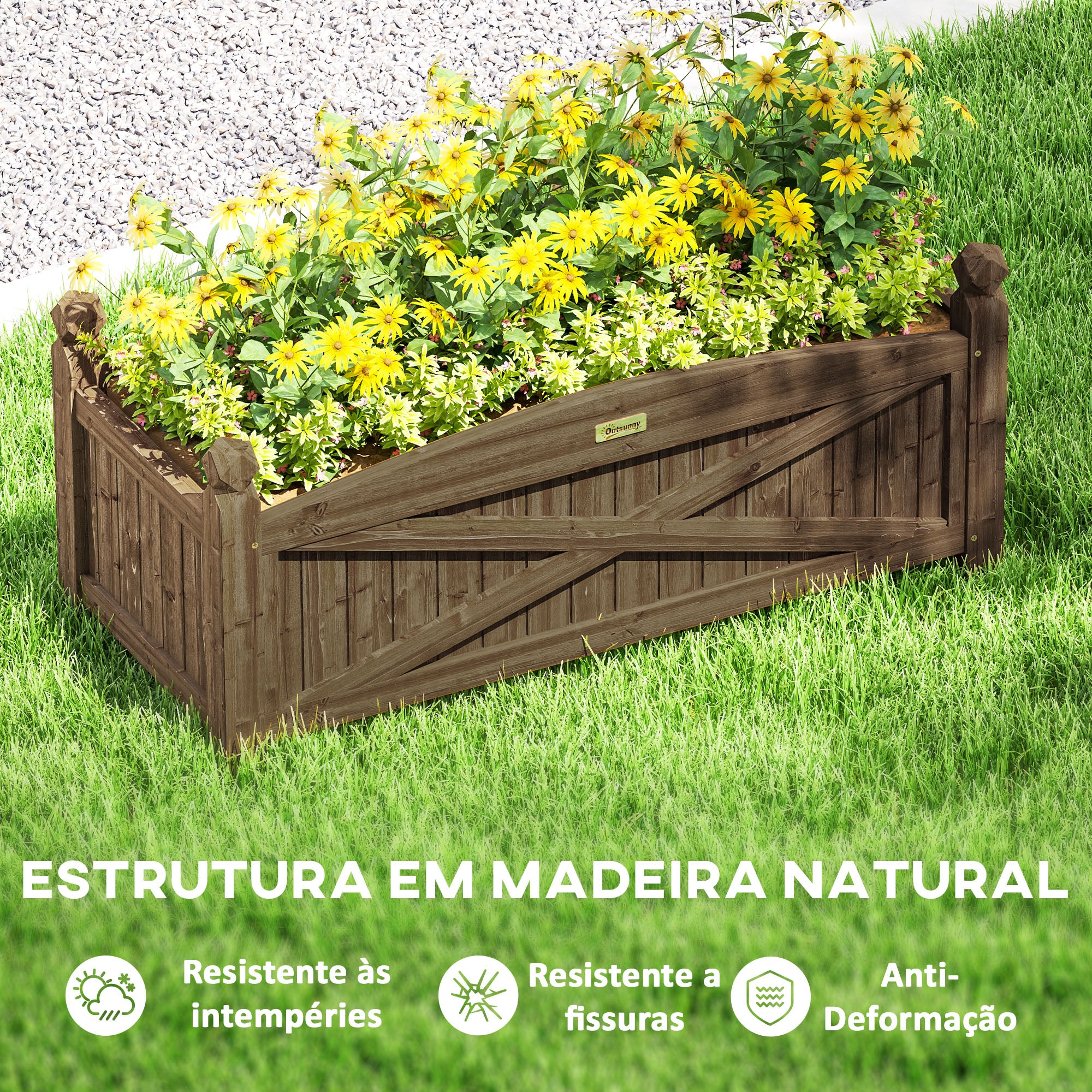 Floreira de Madeira 90x39x37 cm - Marrom Escuro