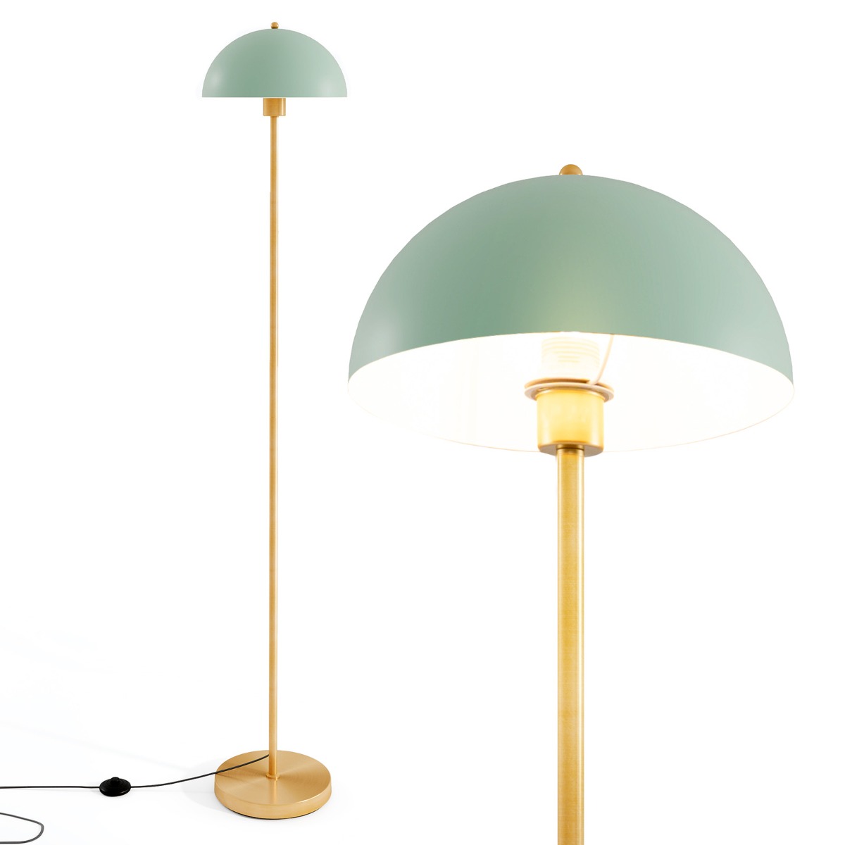Lâmpada de Pé – 163 cm – Dourado e Verde