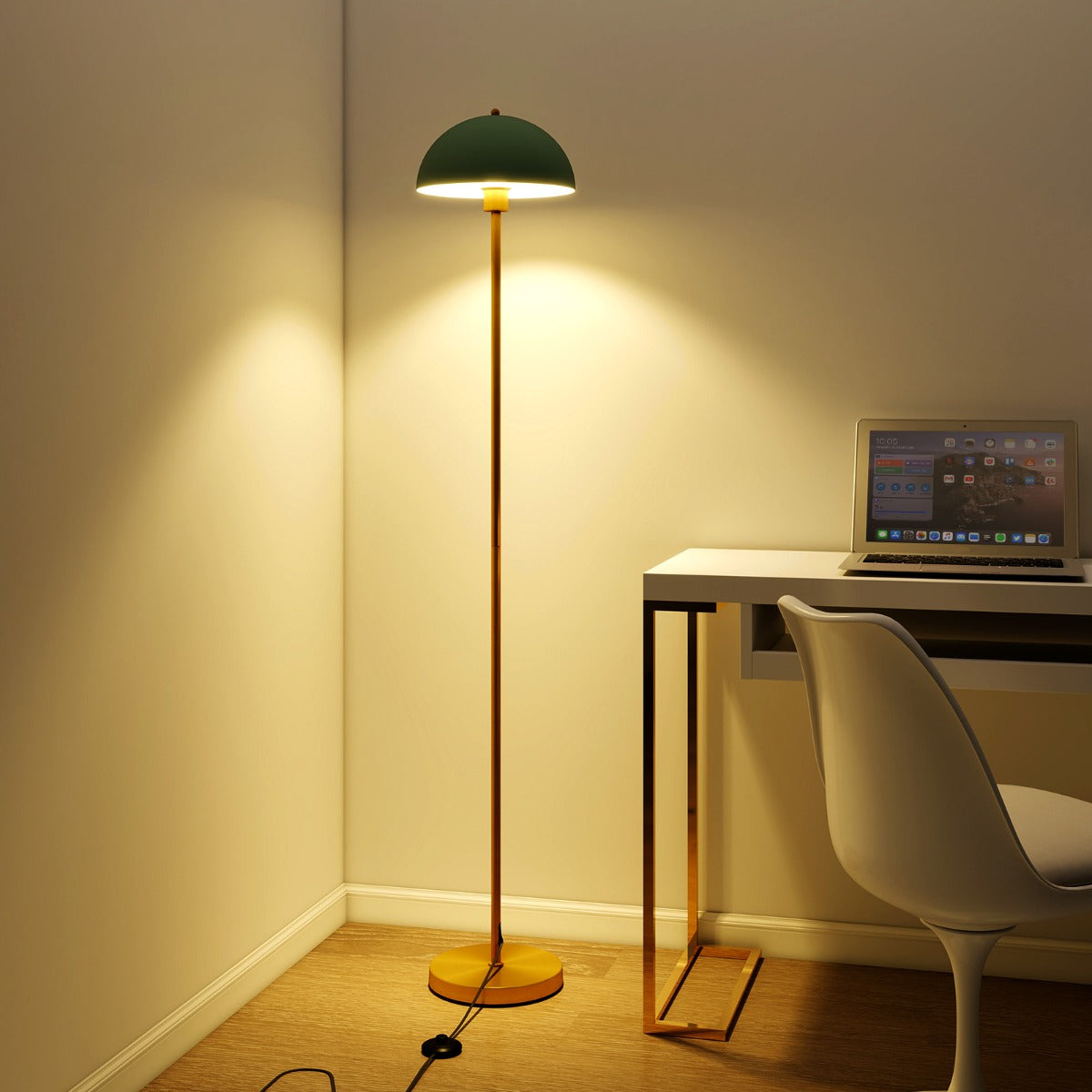 Lâmpada de Pé – 163 cm – Dourado e Verde