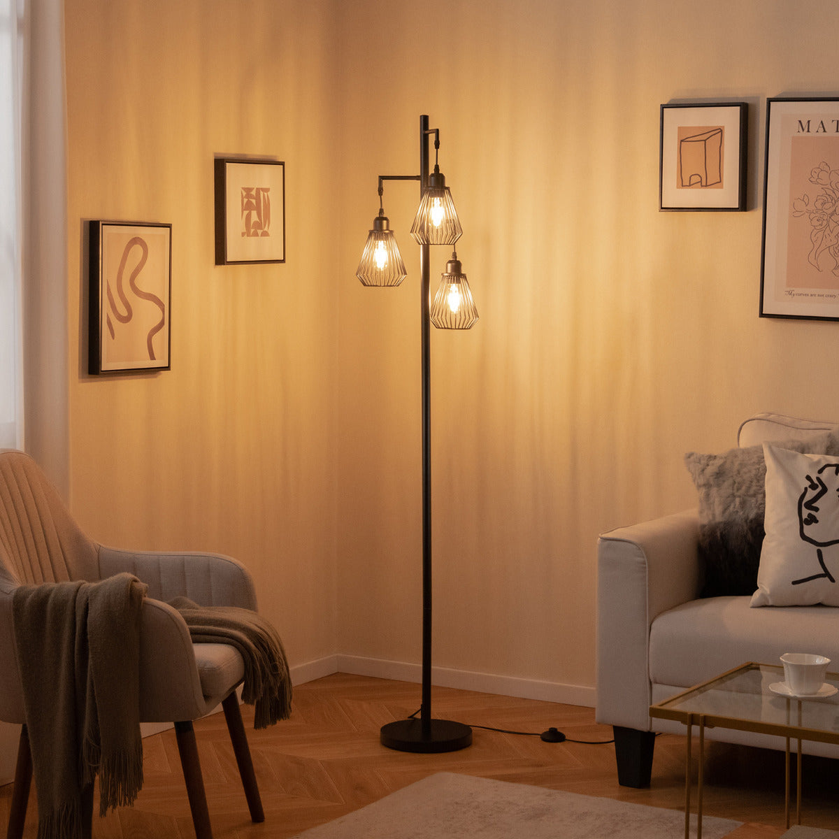 Lâmpada de Pé Industrial – 168 cm – Preto – Metal