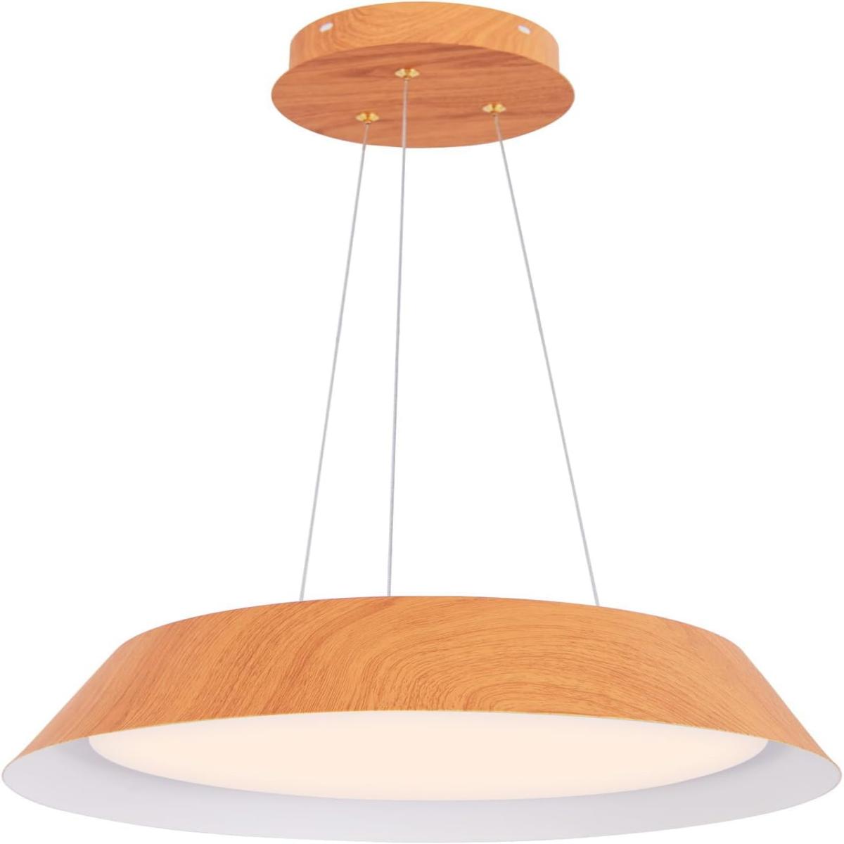Lâmpada de Teto LED – 40 x 40 x 145 cm – Natural – Metal e Madeira