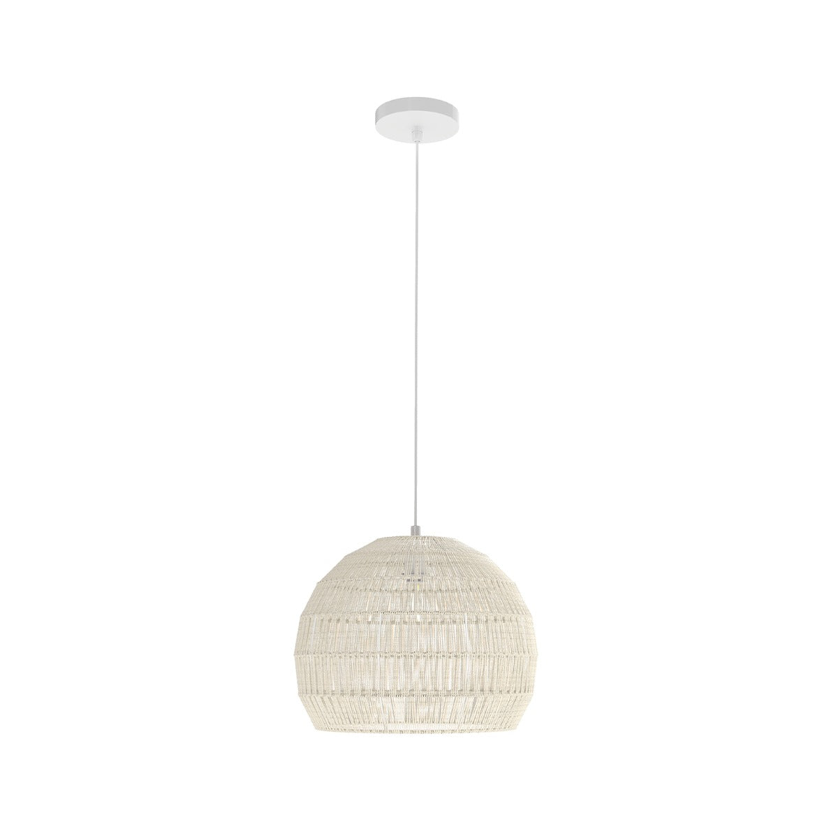 Lâmpada Esférica Pendente Fácil de Instalar com Lâmpada Incluída para Sala de Jantar Sala de Estar Quarto 43 x 34 cm Bege