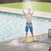 Duche de Jardim Portátil Cor de Madeira Natural 70,5x55x7,5 cm