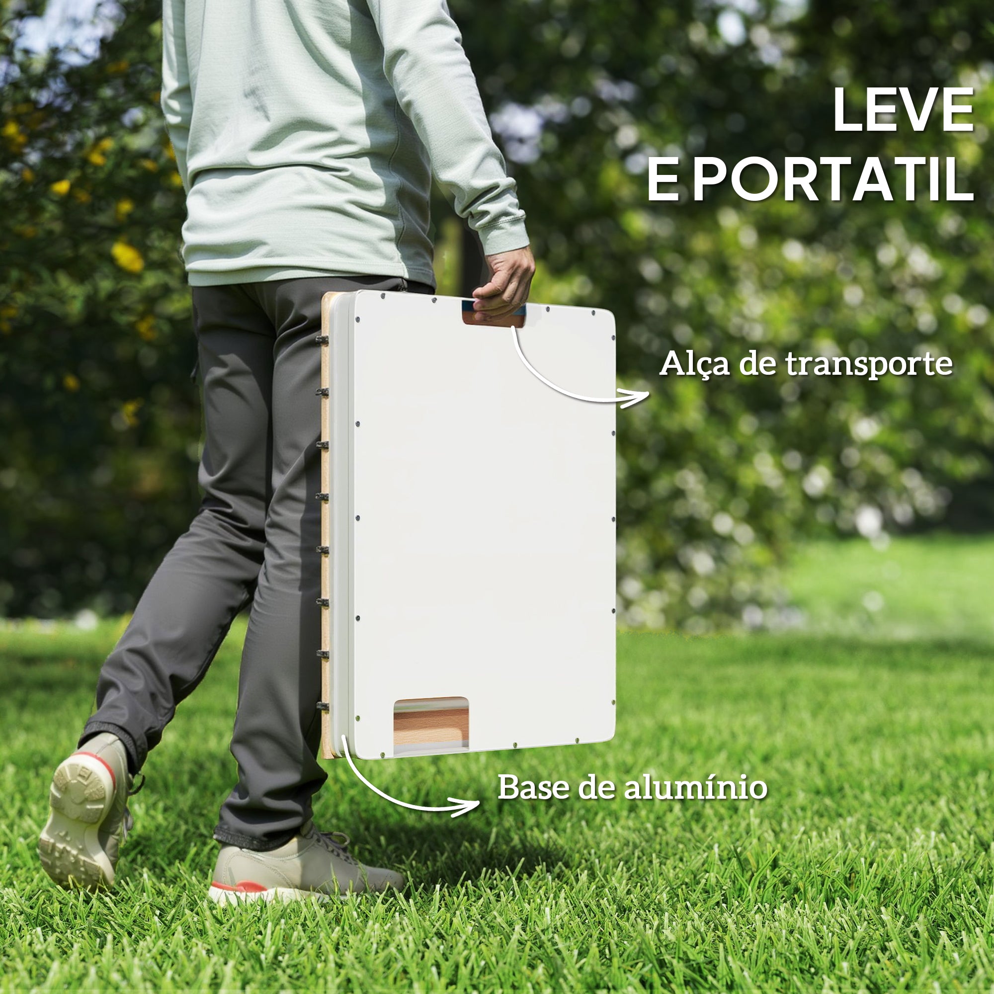 Duche de Jardim Portátil Cor de Madeira Natural 70,5x55x7,5 cm