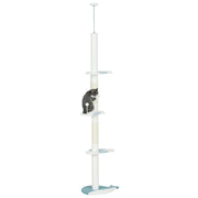 Arranhador para Gatos 255 cm - Branco e Azul