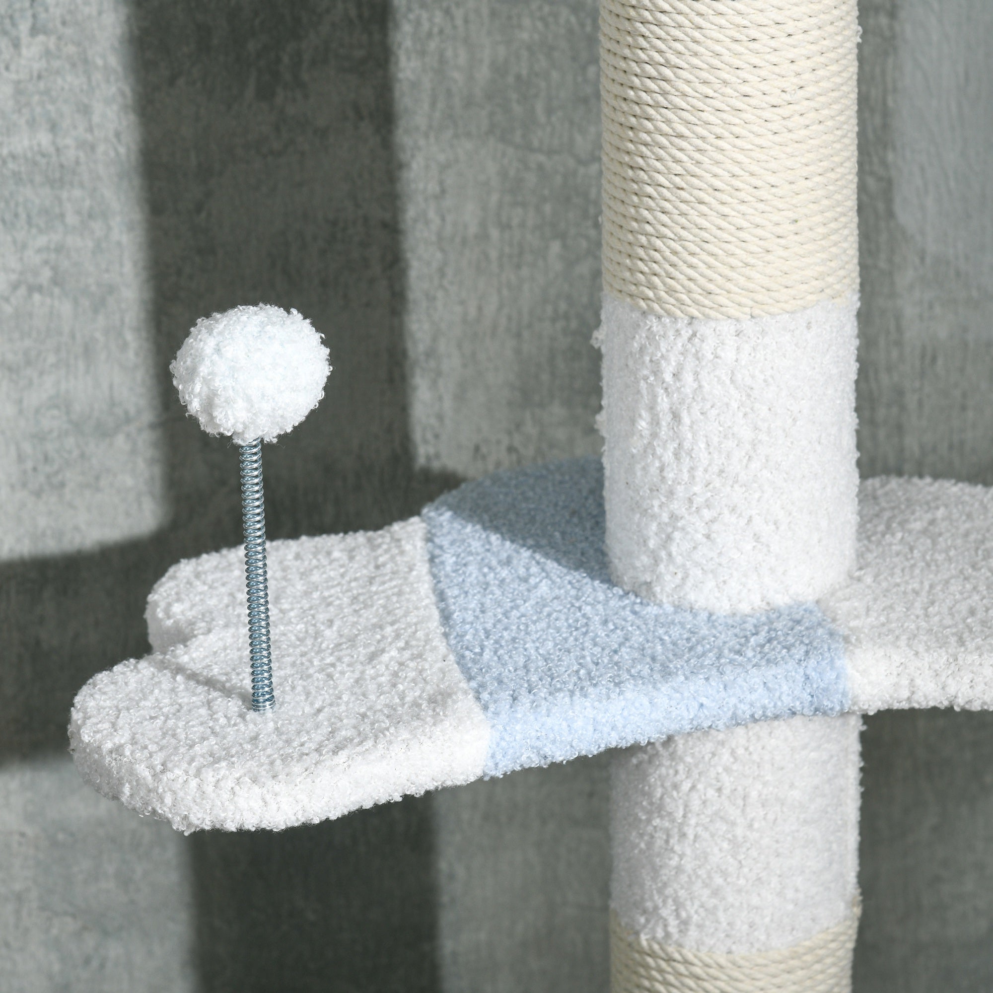 Arranhador para Gatos 255 cm - Branco e Azul