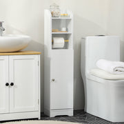 Armário de Casa de Banho Auxiliar – 23x18x100 cm – Branco – Melamina