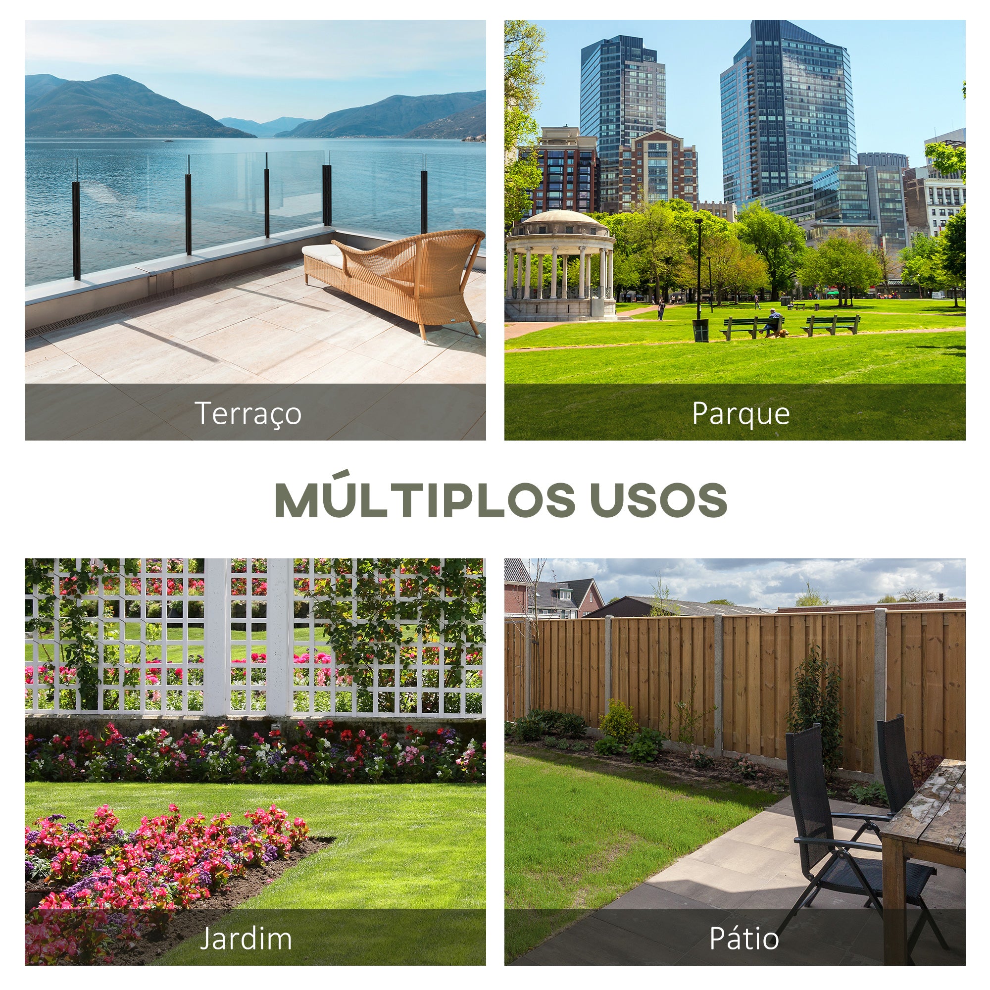 Banco de Jardim 2 Lugares Branco 125x68,5x97cm