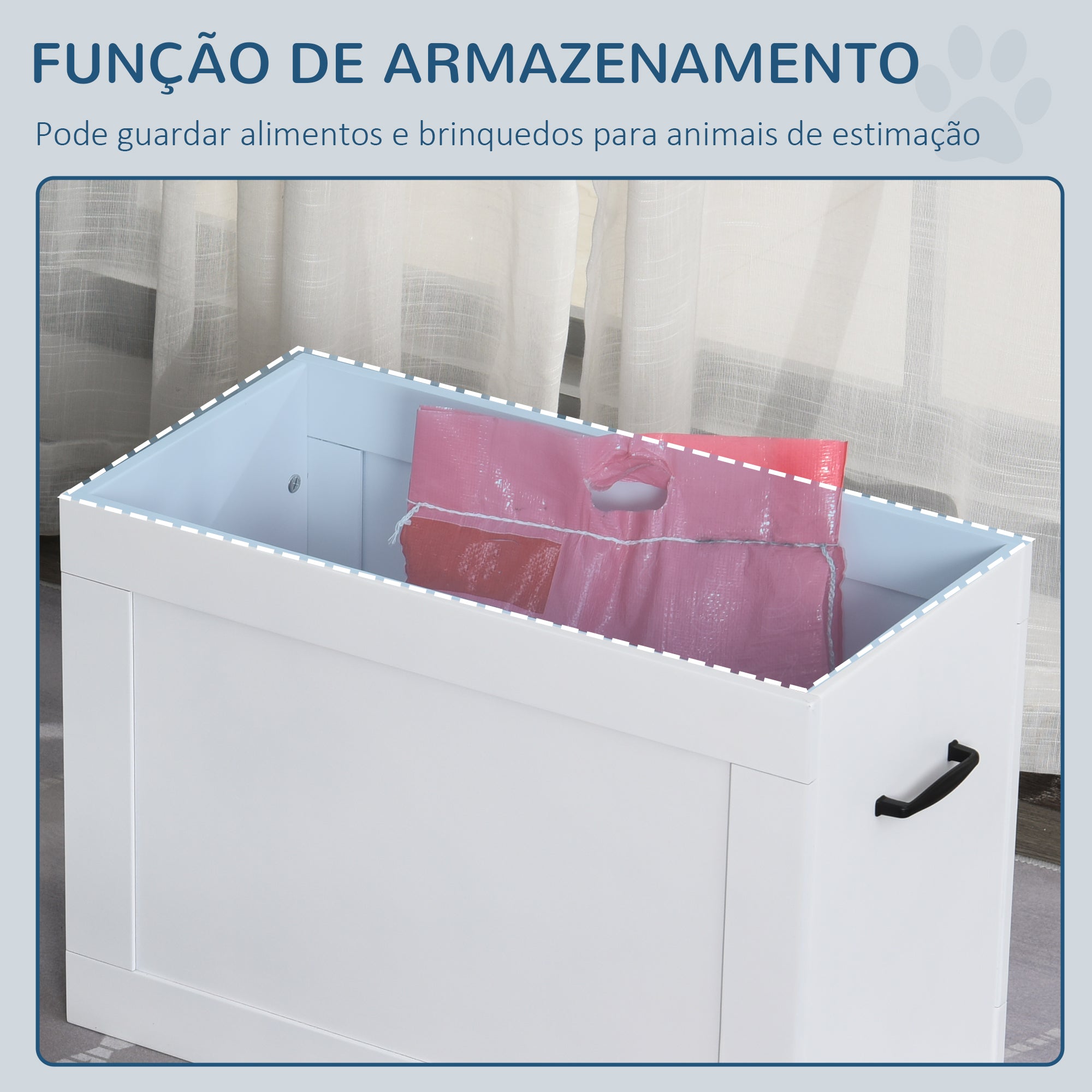 Comedouro Elevado para Cães 60x30x41 cm Branco