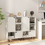 Estante Empilhável Gabinete de Treliça Combinado Estante Aberta com Estante Cubos Ajustáveis Pata de Metal para Sala de Estar Branco