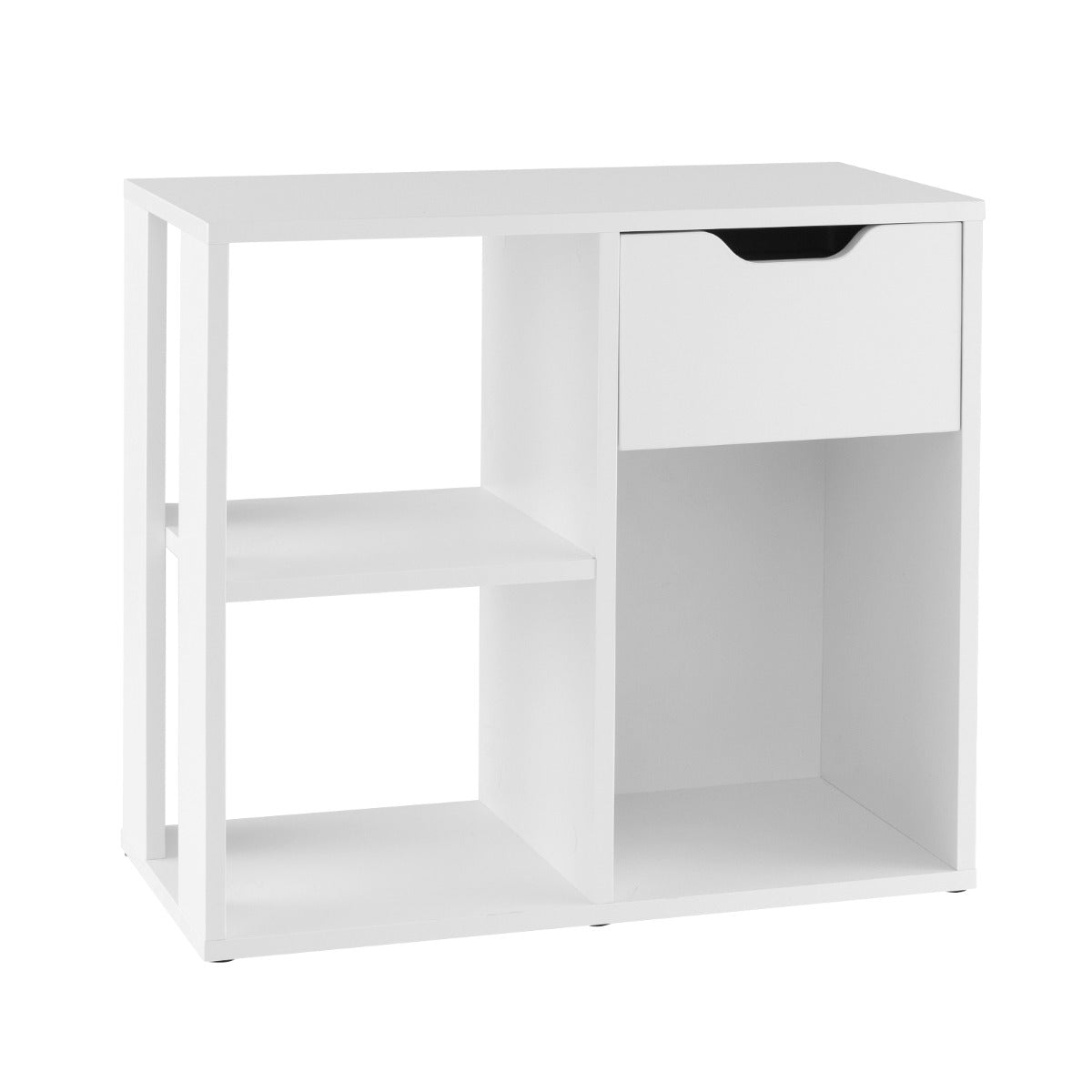 Estante de 3 Cubos com Gaveta de Armazenamento de 2 Níveis Independente para Casa Estudo Sala de Estar Quarto Branco