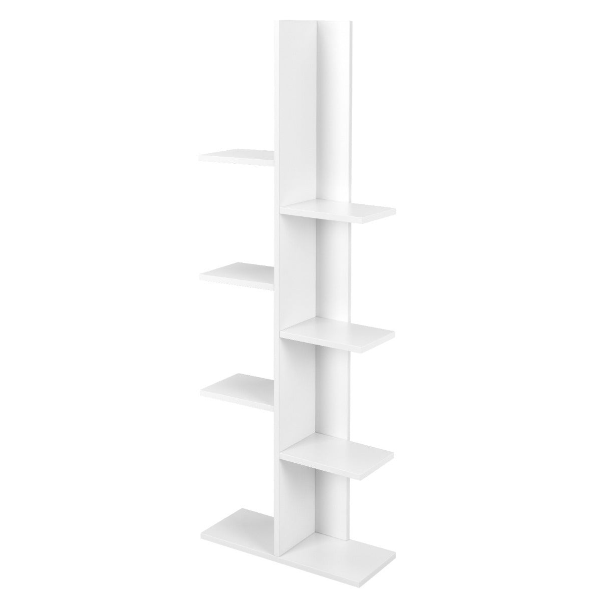 Estante de madeira de engenharia com 8 prateleiras – Branco