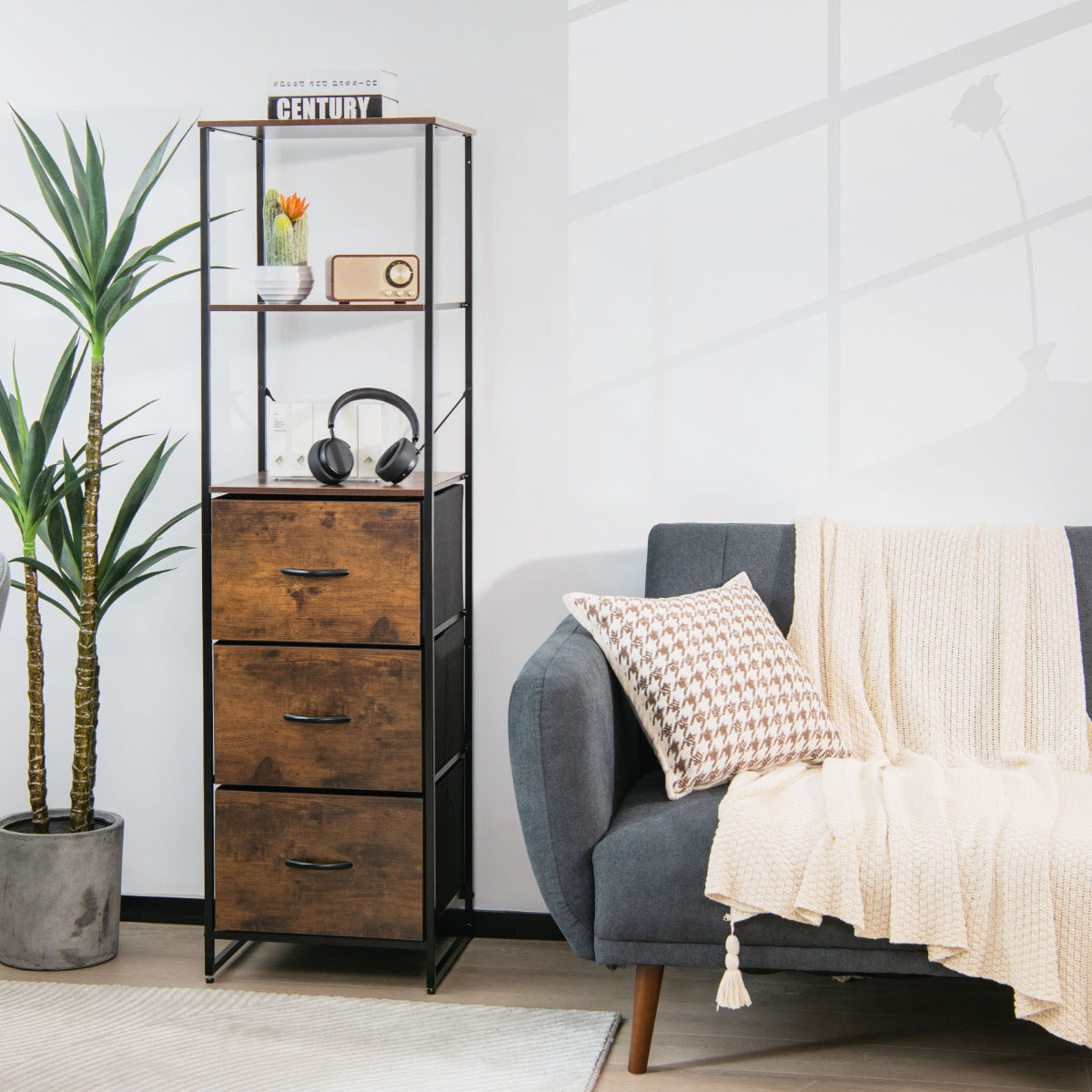 Estante Industrial – 43 x 39 x 156 cm – Castanho – Aço