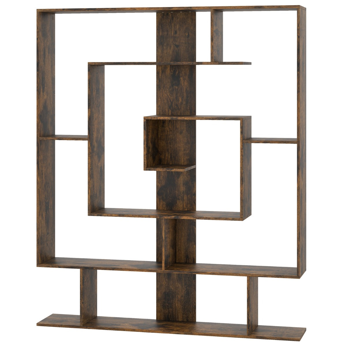 Estante Geométrica Antivuelco para Escritório em Casa 125 x 22 x 150 cm - Castanho