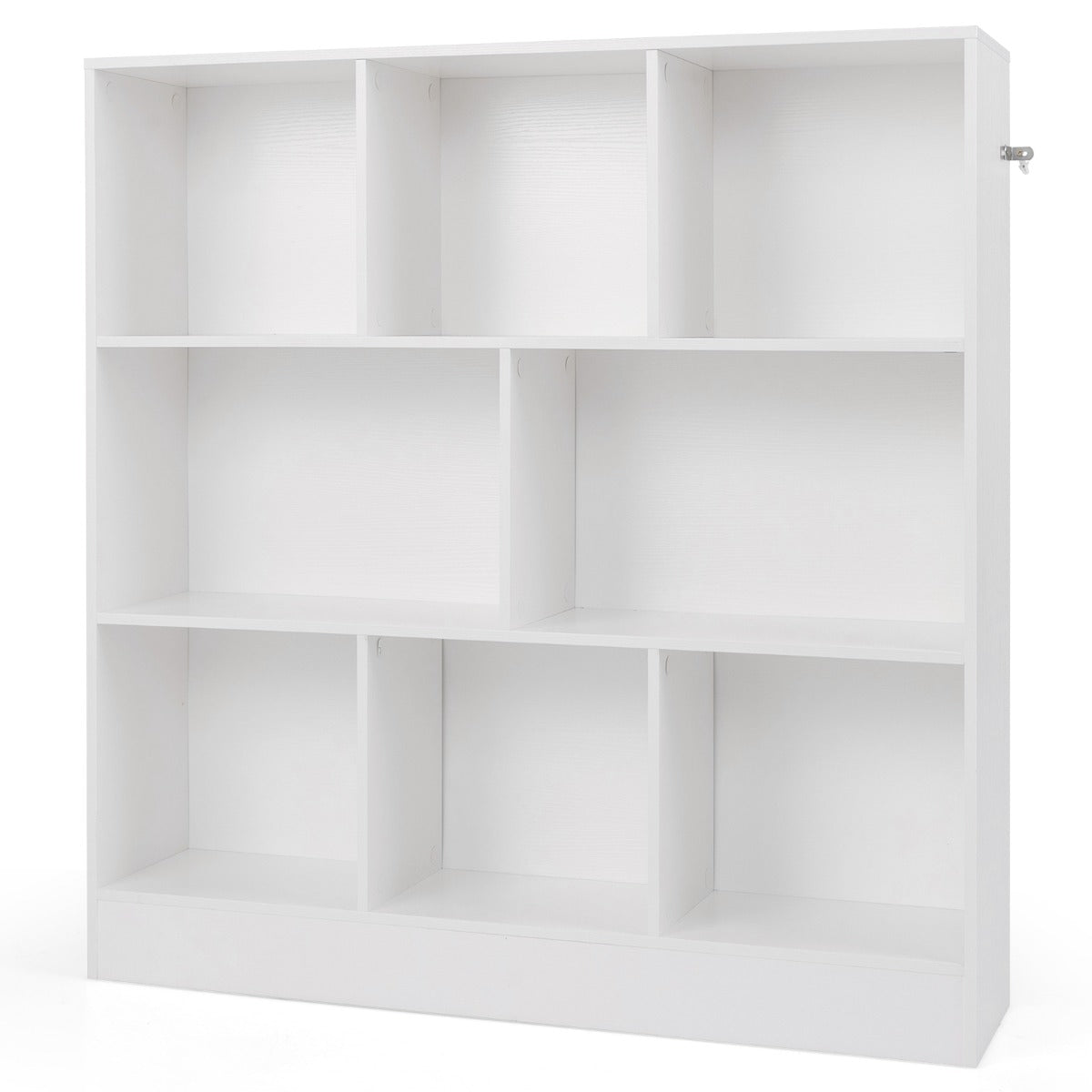 Estante de 8 Cubos Organizador de Armazenamento de 3 Níveis Antiqueda Branca para Sala Quarto Escritório