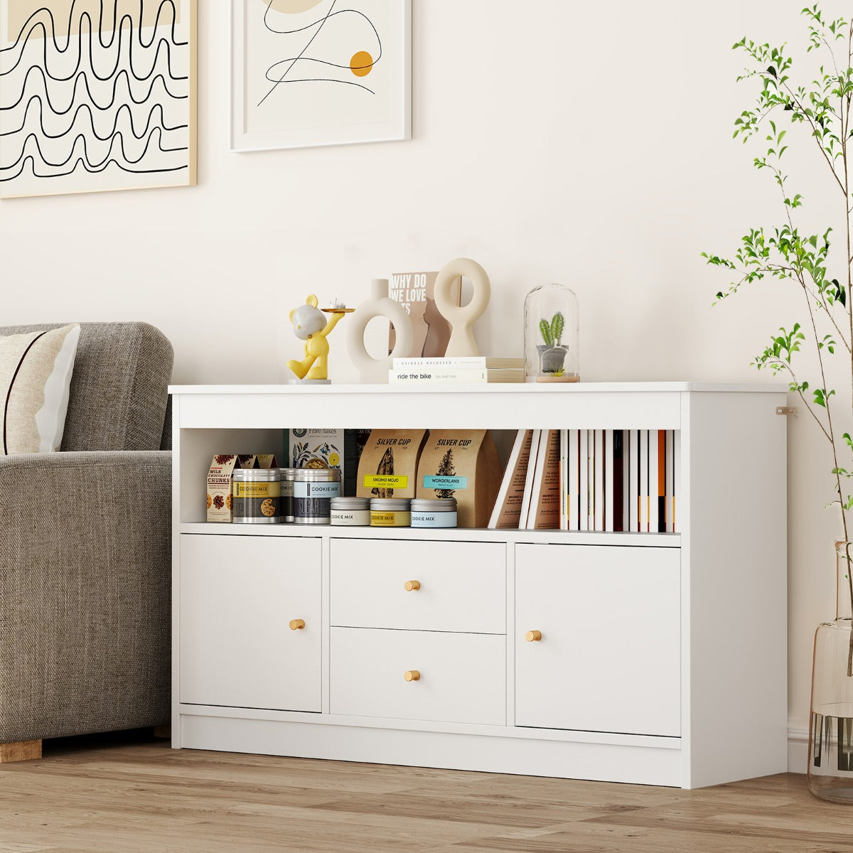 Organizador de Brinquedos – 62 cm – Branco – Madeira