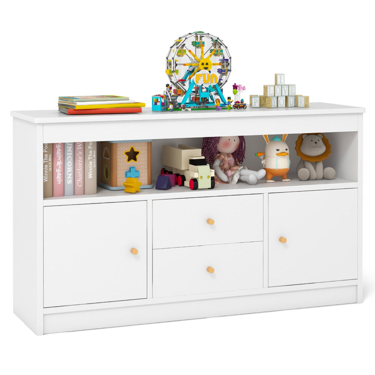 Organizador de Brinquedos – 62 cm – Branco – Madeira
