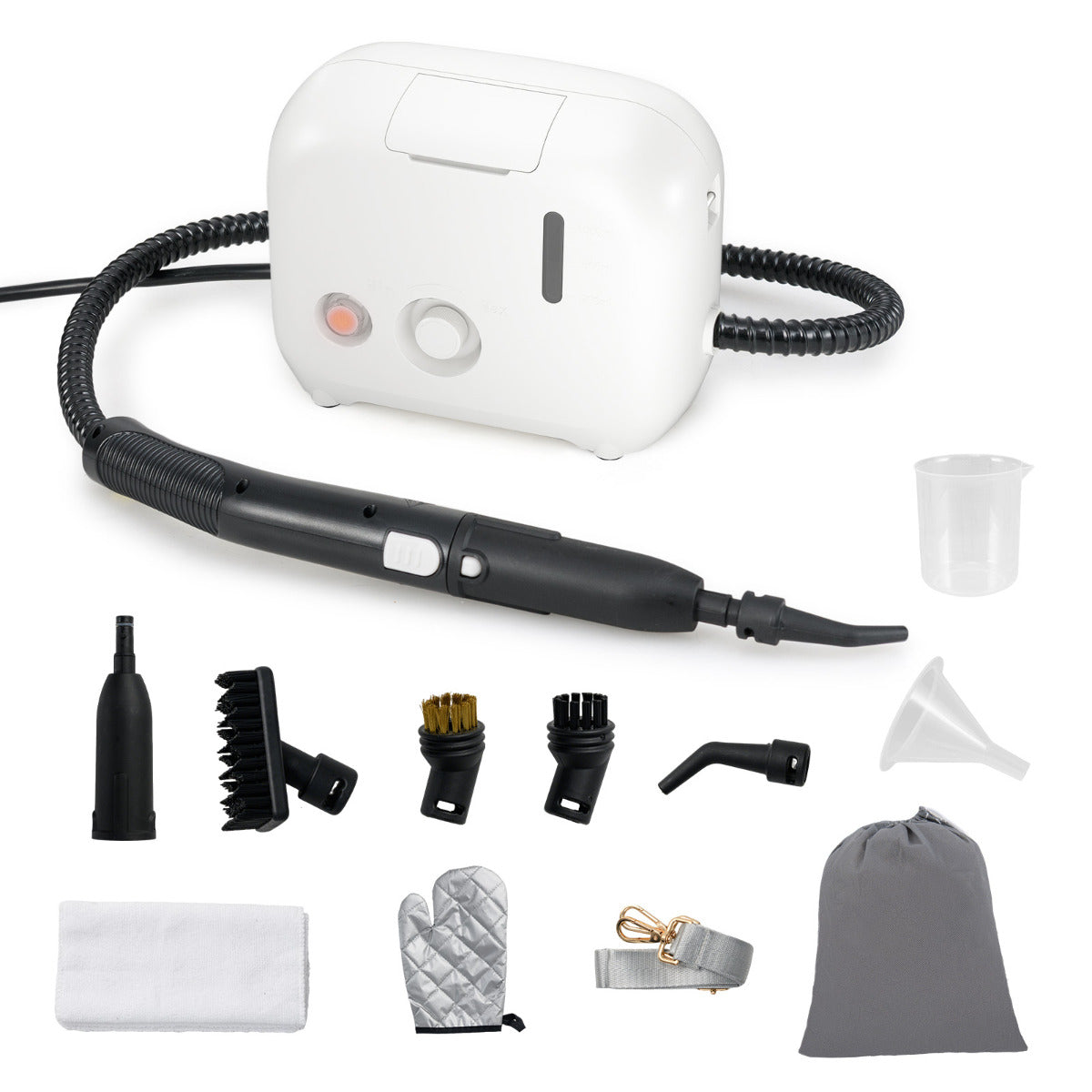 Vaporizador Doméstico de 1500W com Tanque de Água de 1 L - Limpeza Eficiente em Casa - Branco