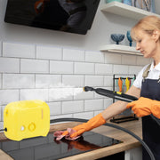 Vaporizador Doméstico Portátil de 1500W com Tanque de Água de 1 L - Máquina de Limpeza a Vapor Amarelo para Carros