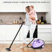 Limpiadora a Vapor 2000 W 1,5 L Presión 4 Bar con Cierre de Seguridad para Niños Apagamiento Automático Vaporeta Doméstico Púrpura