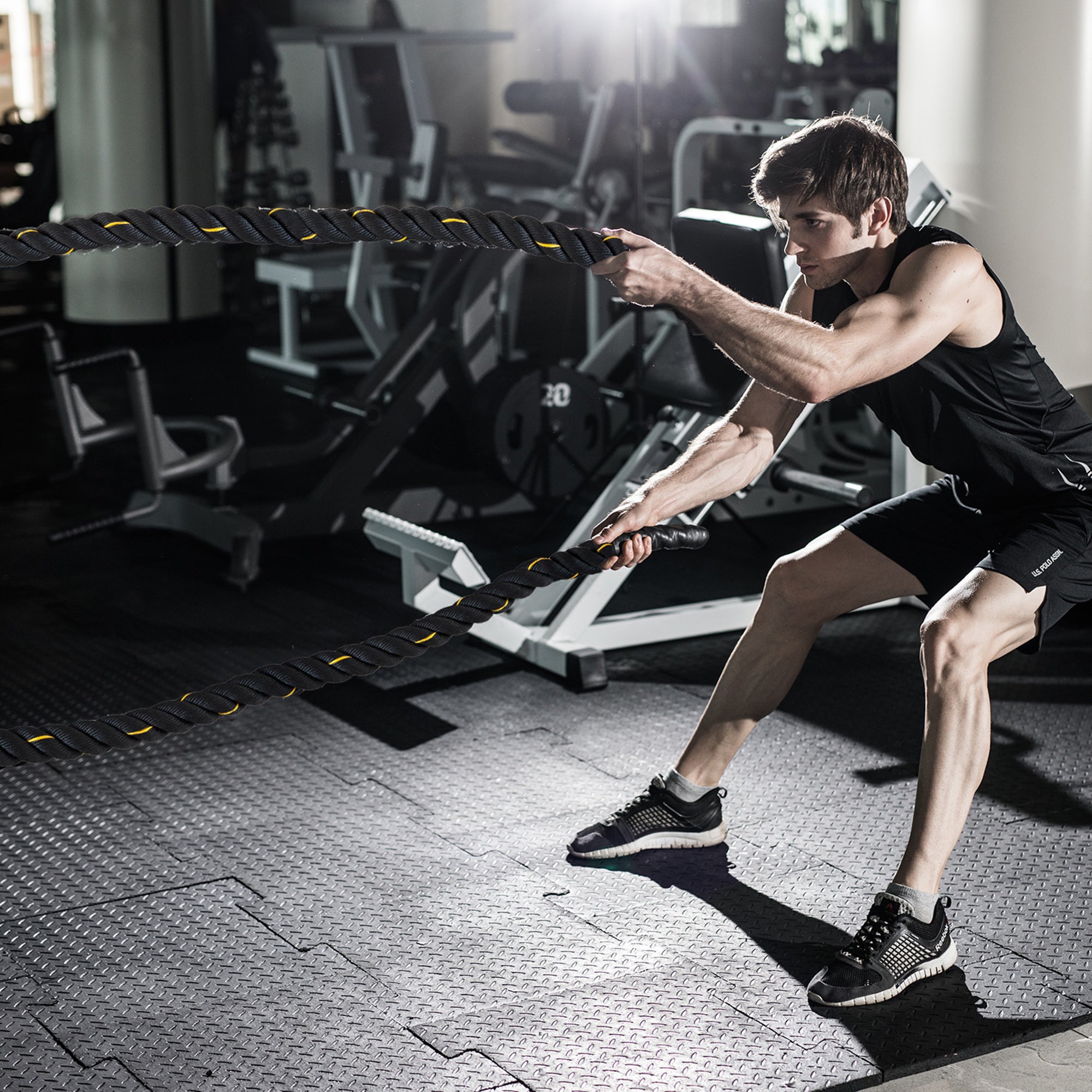 Corda de Batalha Ø38 mm - 9 m - Preto e Amarelo