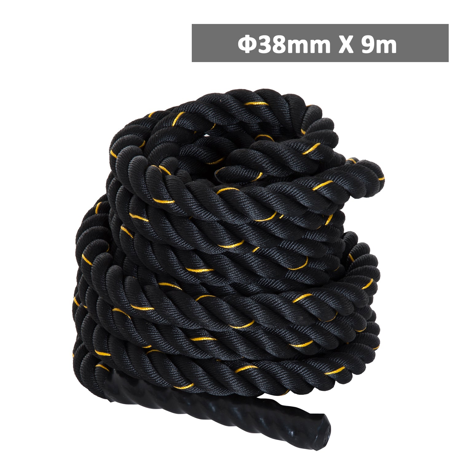 Corda de Batalha Ø38 mm - 9 m - Preto e Amarelo