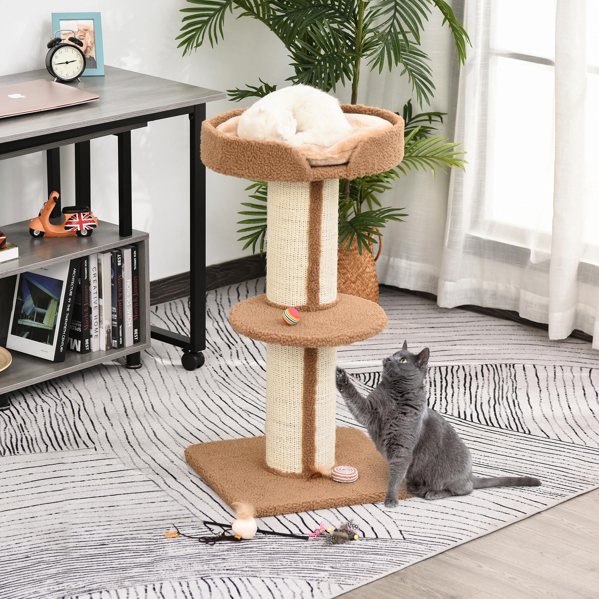 Arranhador para Gatos Marrom Claro 45x45x91 cm
