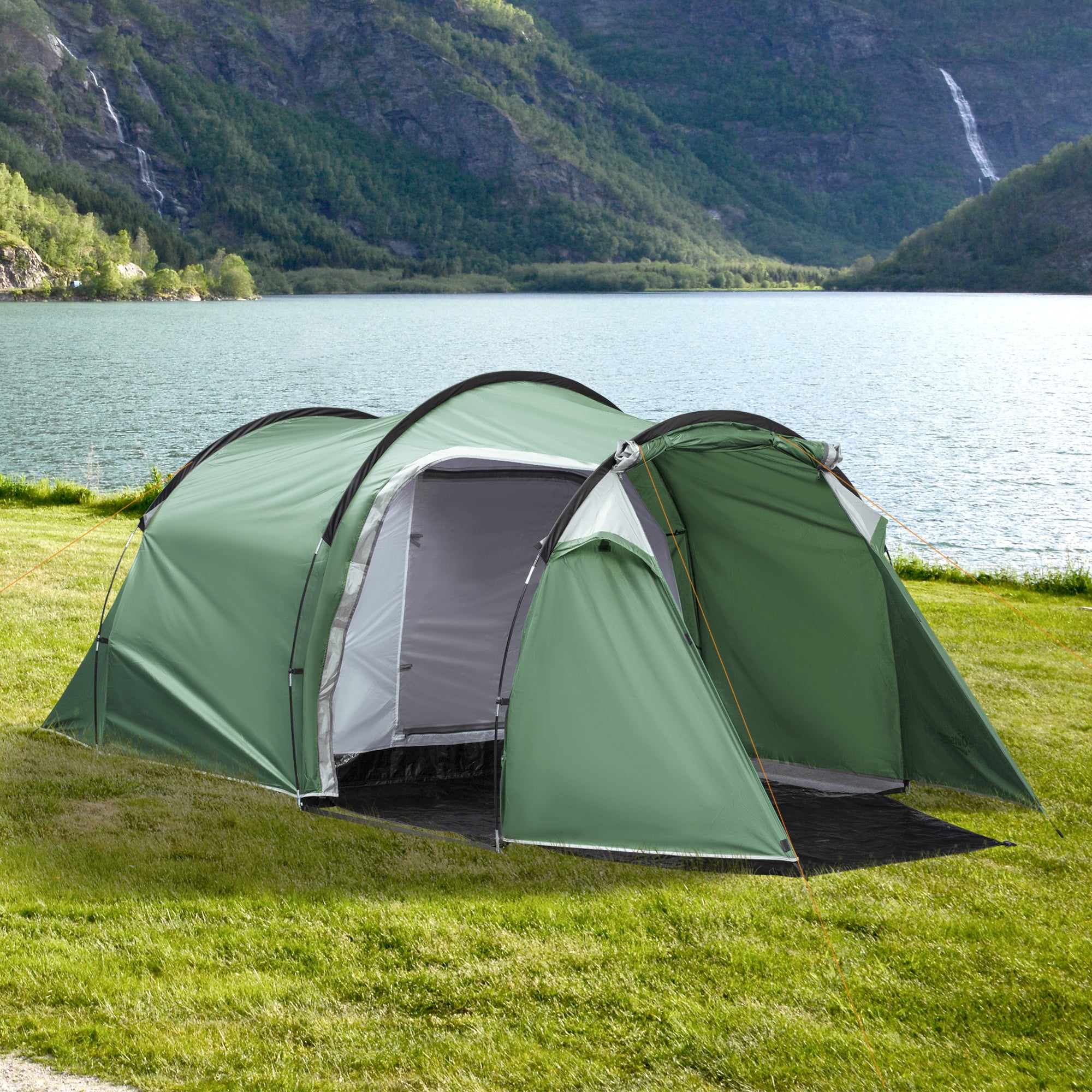Barraca Tenda Família Verde 426x206x154 cm - À Prova de Água e UV