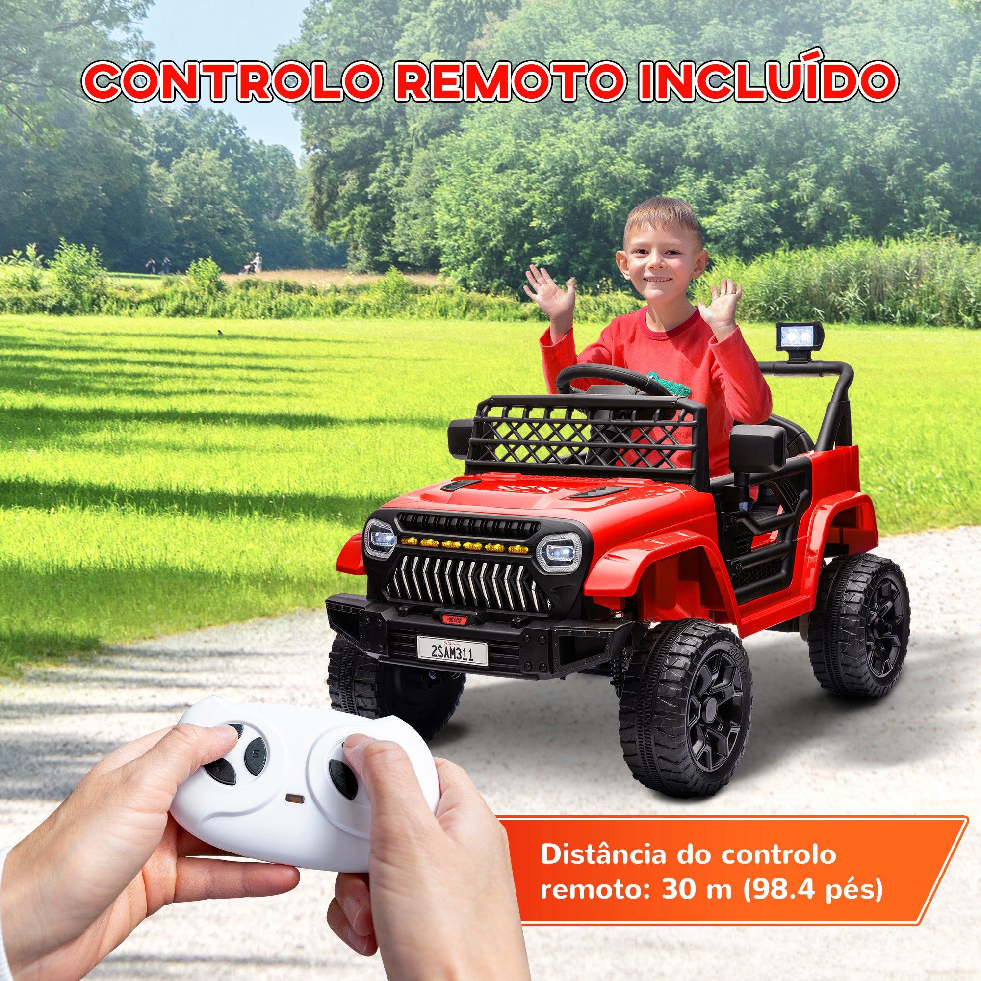 Carro Elétrico Infantil UTV Vermelho 95x62,5x65 cm