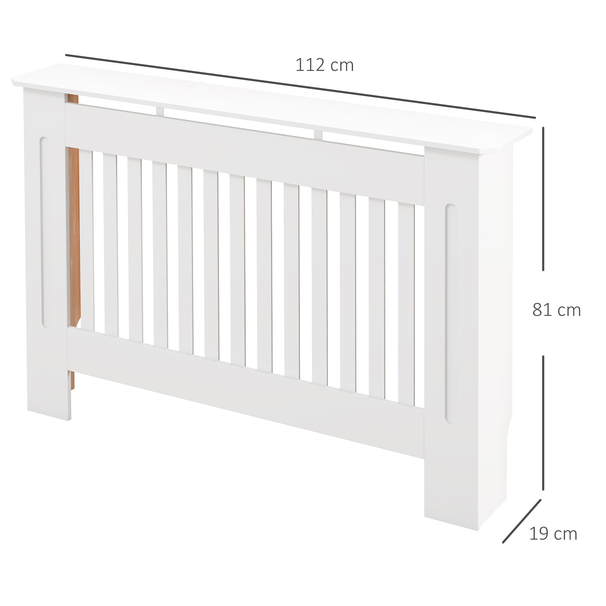 Cobertura Radiador MDF Branco 112x19x81cm