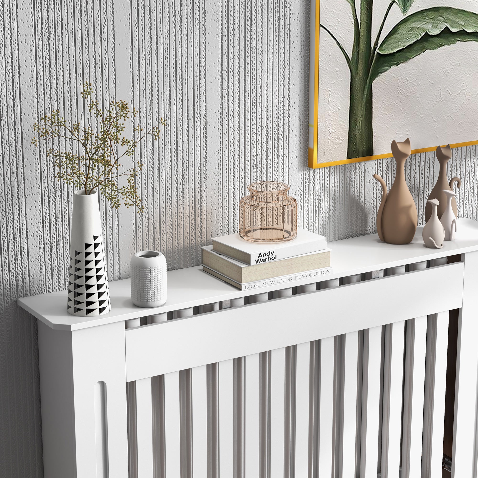 Cobertura Radiador MDF Branco 112x19x81cm