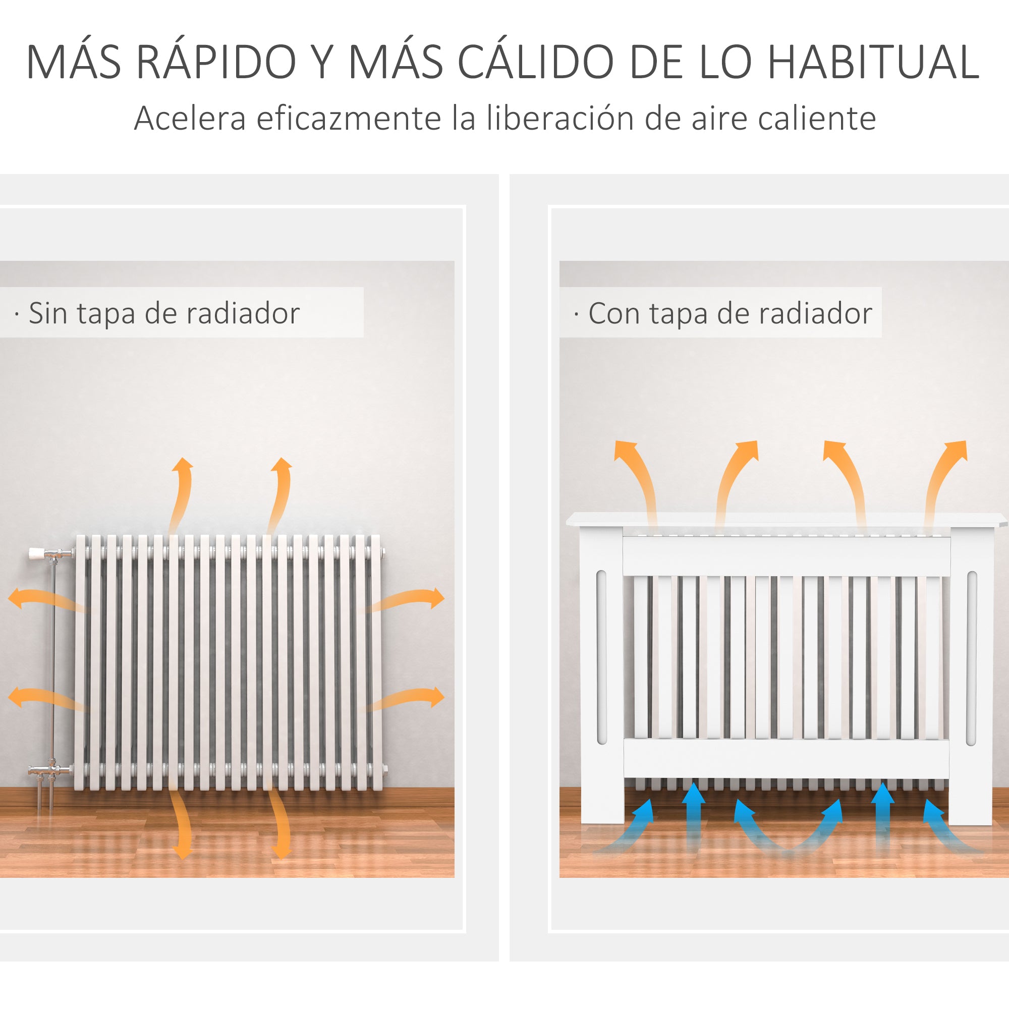 Cobertura Radiador MDF Branco 112x19x81cm