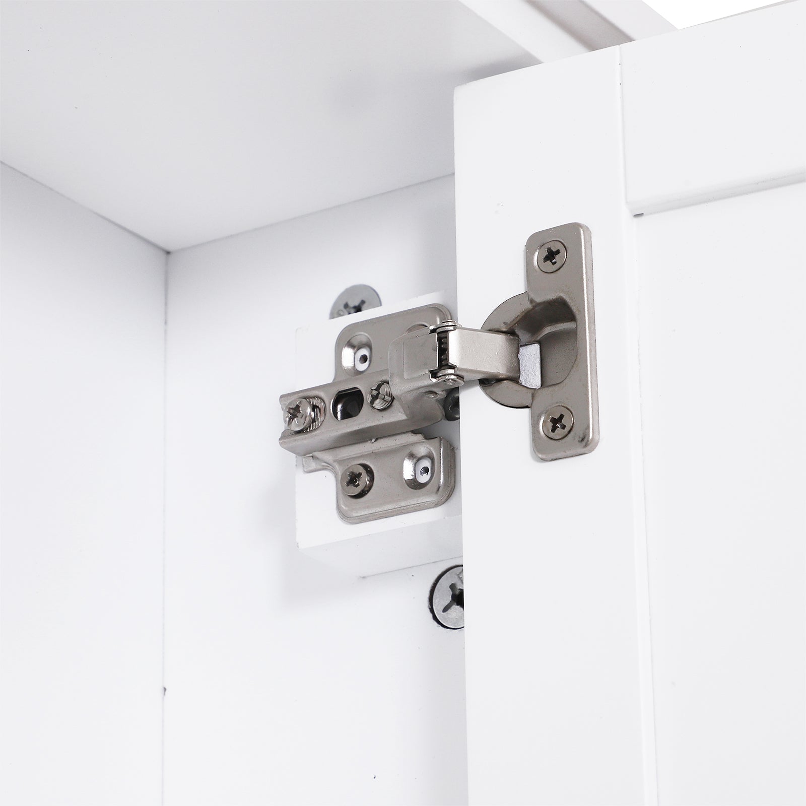 Armário de Parede Multifuncional 3 Níveis Abertos 1 Porta 53x14,5x50,5cm Branco