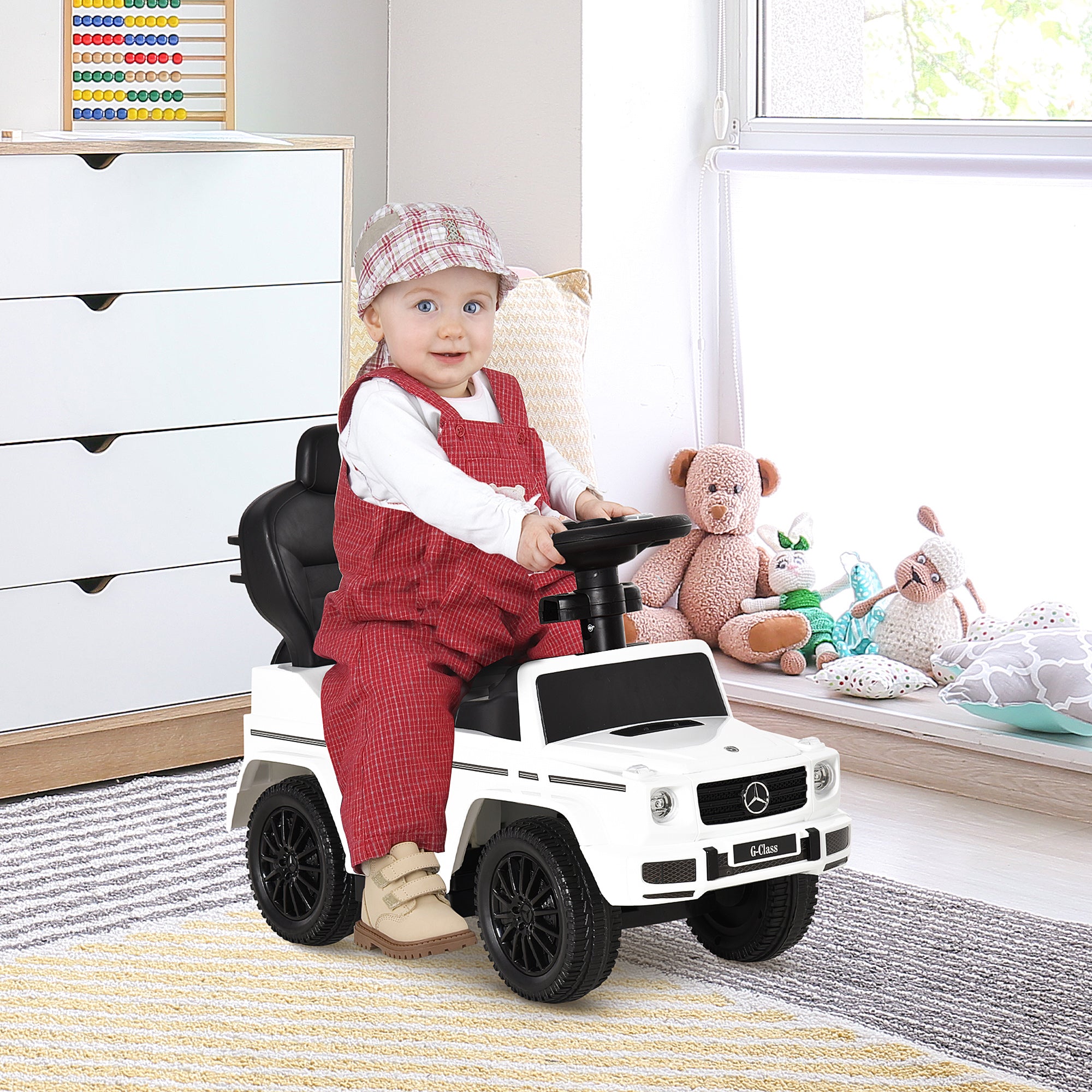 Carro de Passeio Andador para Crianças 85.5x40.5x95cm - Branco