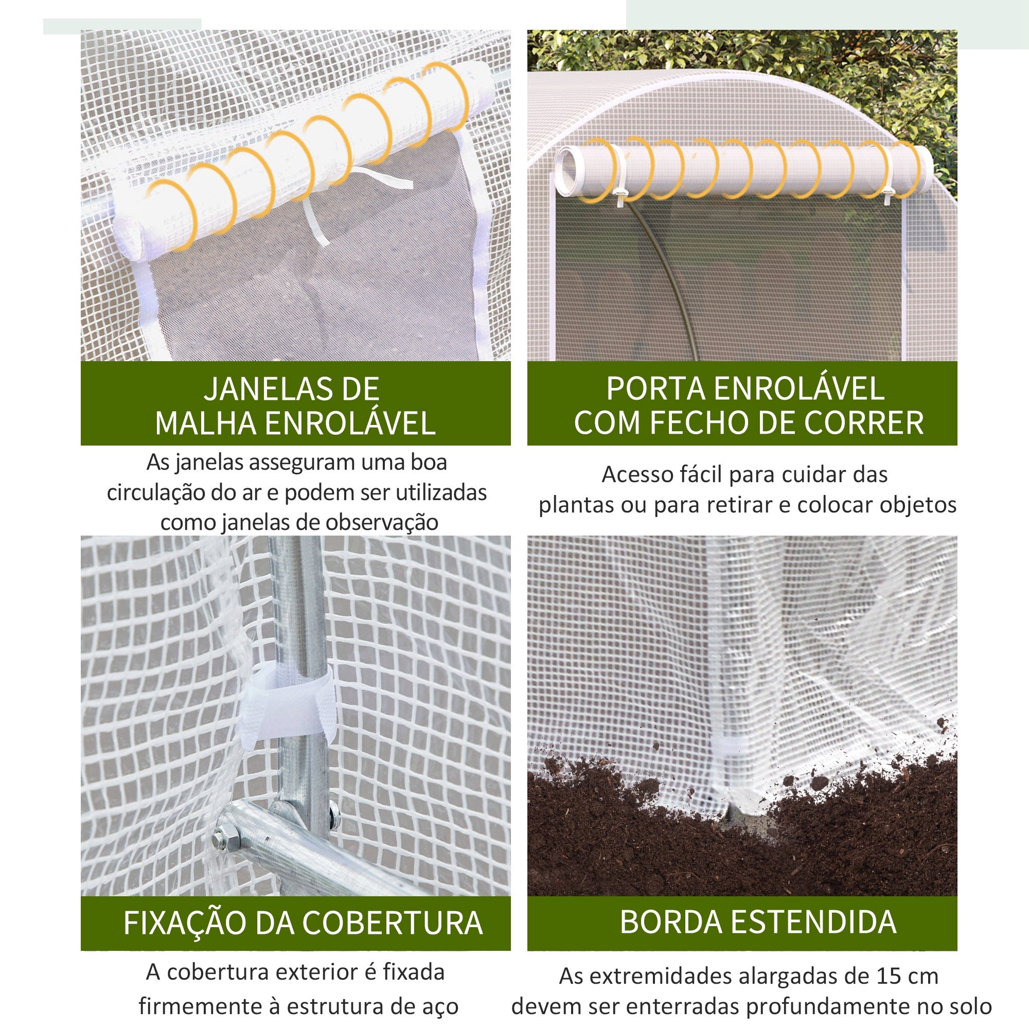 Estufa Tipo Túnel 400x200x200cm Branca