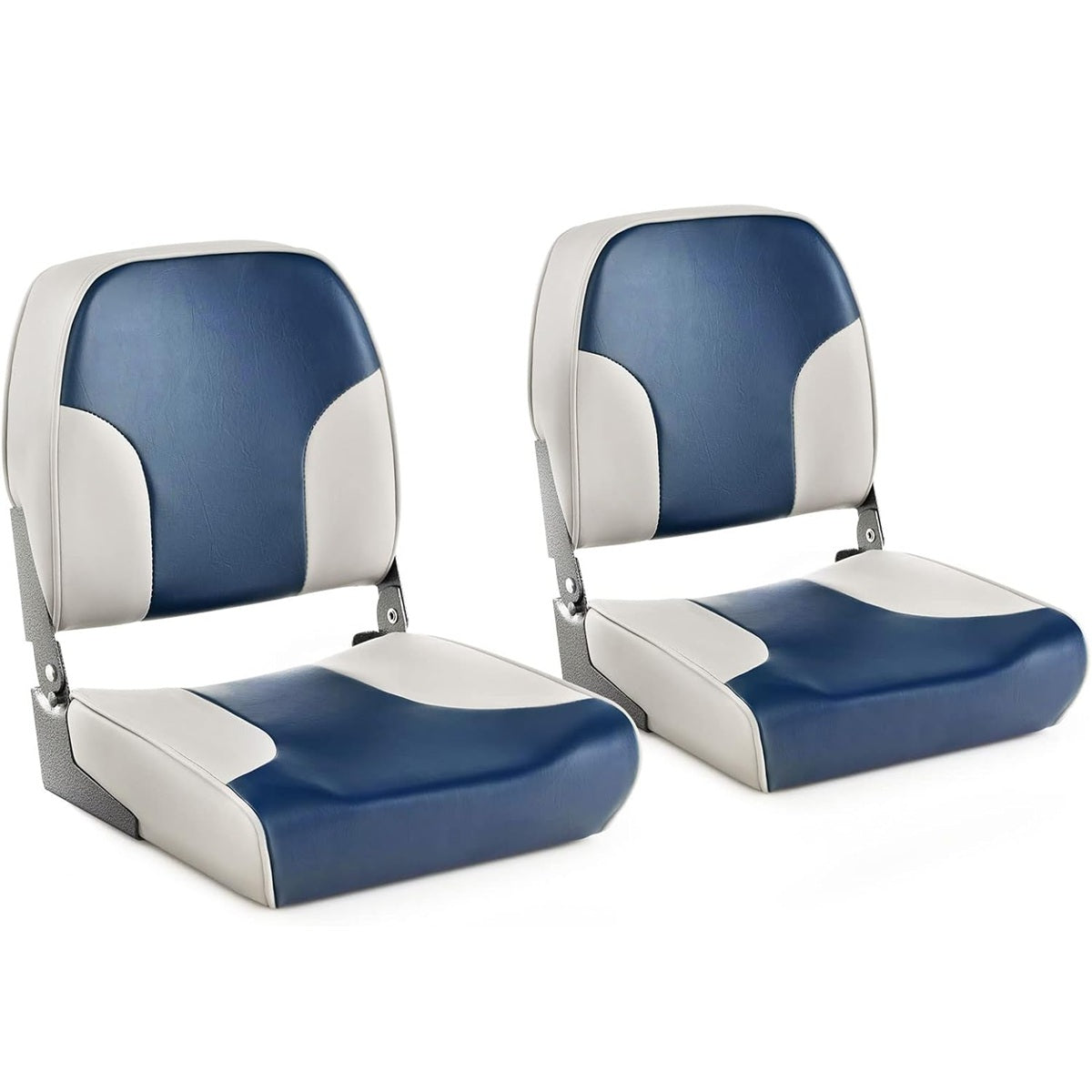 Conjunto de 2 Cadeiras de Barco Dobráveis Almofadadas com Encosto Ergonómico Baixo 41 x 49 x 47 cm Capacidade 180 kg