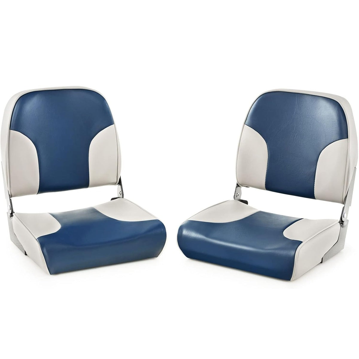 Conjunto de 2 Cadeiras de Barco Dobráveis Almofadadas com Encosto Ergonómico Baixo 41 x 49 x 47 cm Capacidade 180 kg