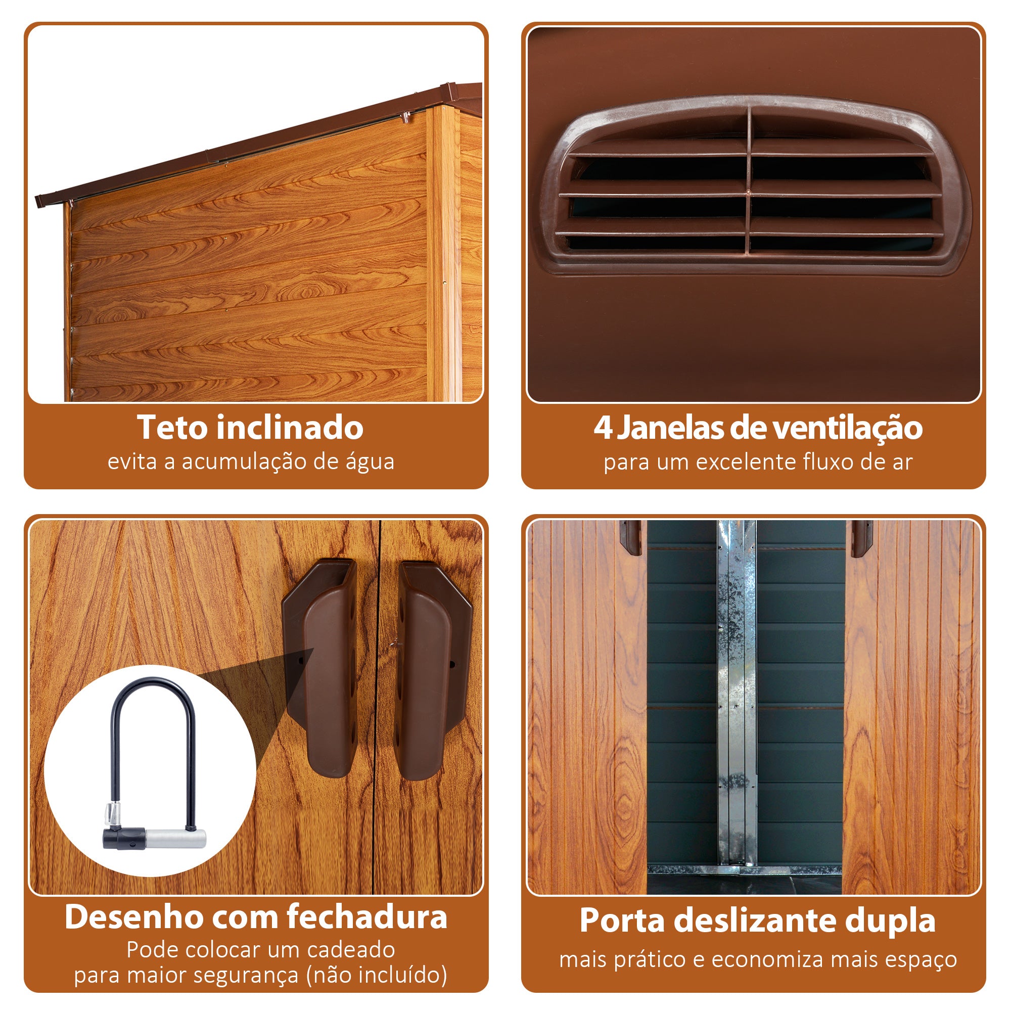Abrigo de Jardim Exterior 278x195x215 cm - Madeira e Marrom