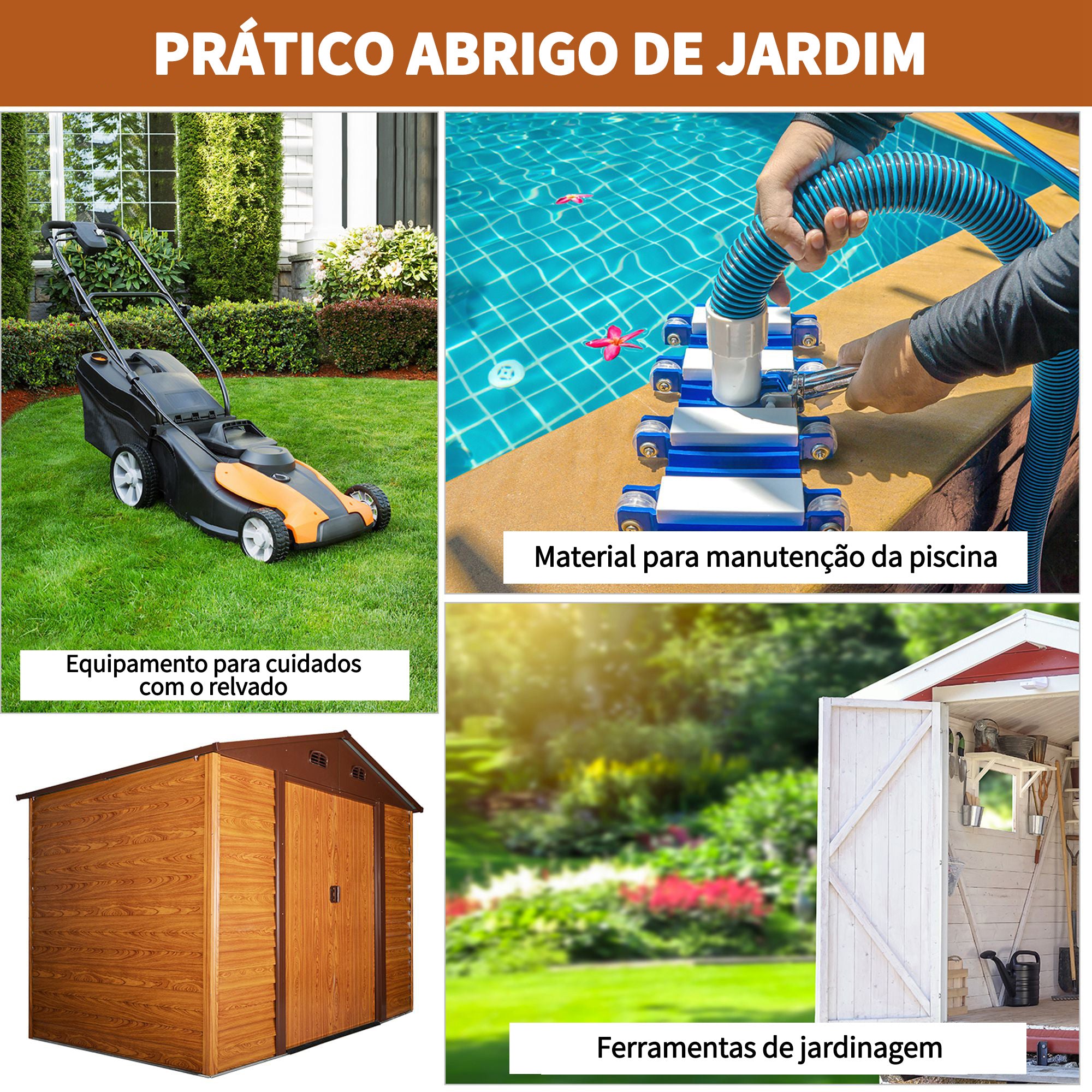 Abrigo de Jardim Exterior 278x195x215 cm - Madeira e Marrom