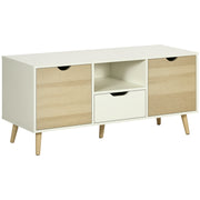 Móvel de TV com Gaveta 2 Portas e Prateleira 110x40x50cm Branco e Madeira