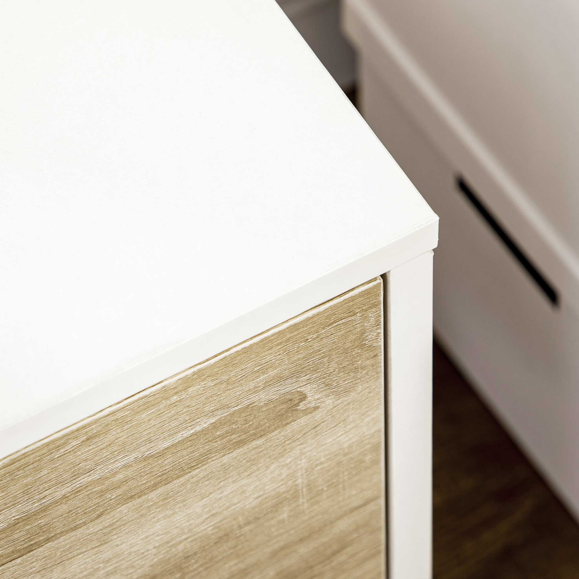 Móvel de TV com Gaveta 2 Portas e Prateleira 110x40x50cm Branco e Madeira