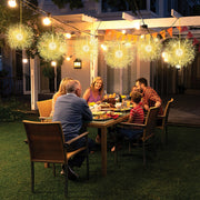 Conjunto de 2 Luzes Pendentes de Dente-de-Leão – 54 cm e 44 cm – dourado – material resistente ao clima