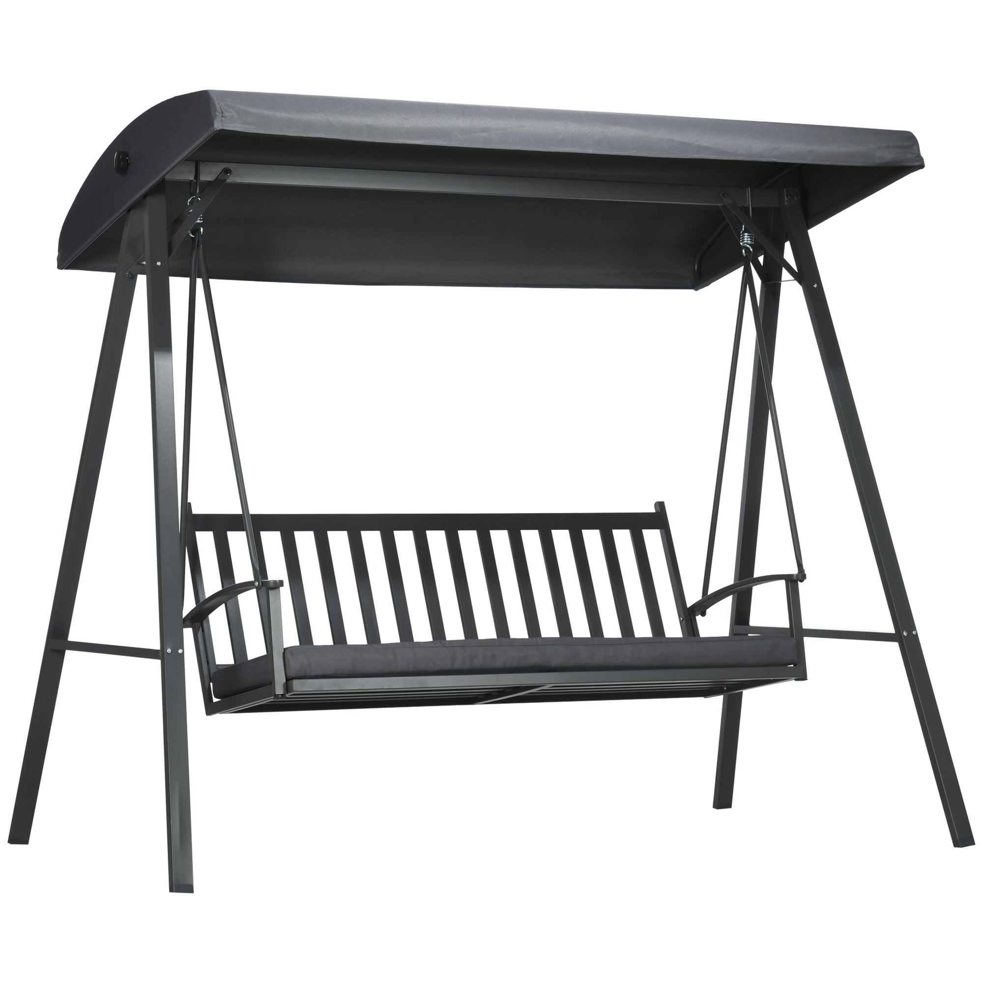 Baloiço de Jardim 3 Lugares 210x128x184 cm - Cinza Escuro
