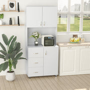 Armário de Cozinha Alto – 80x39,5x183,5cm – Branco – Aglomerado Laminado