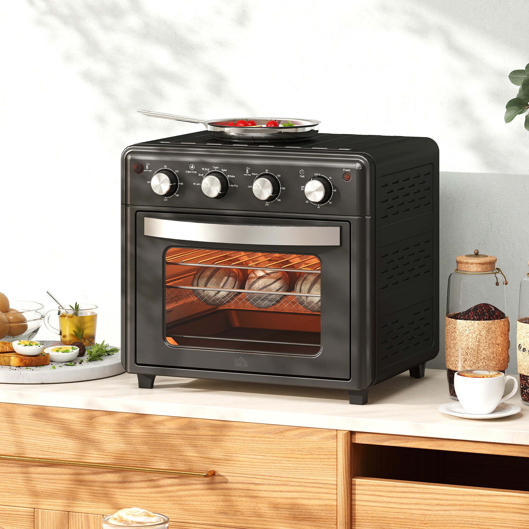 Mini Forno Elétrico Multifuncional 30L – 43x39x39 cm – Preto – Metal