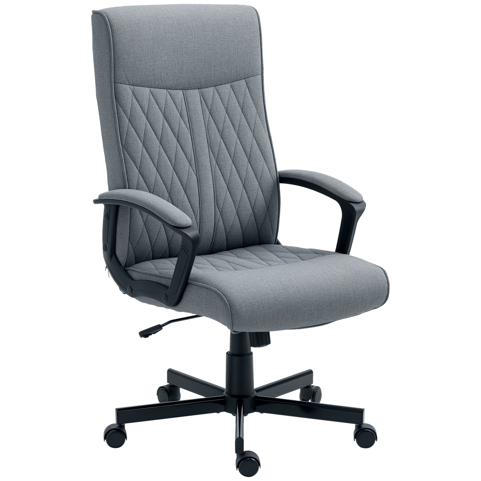 Cadeira de Escritório Cinza Escuro 65x65x102-112,5cm - Encosto Alto e Altura Ajustável