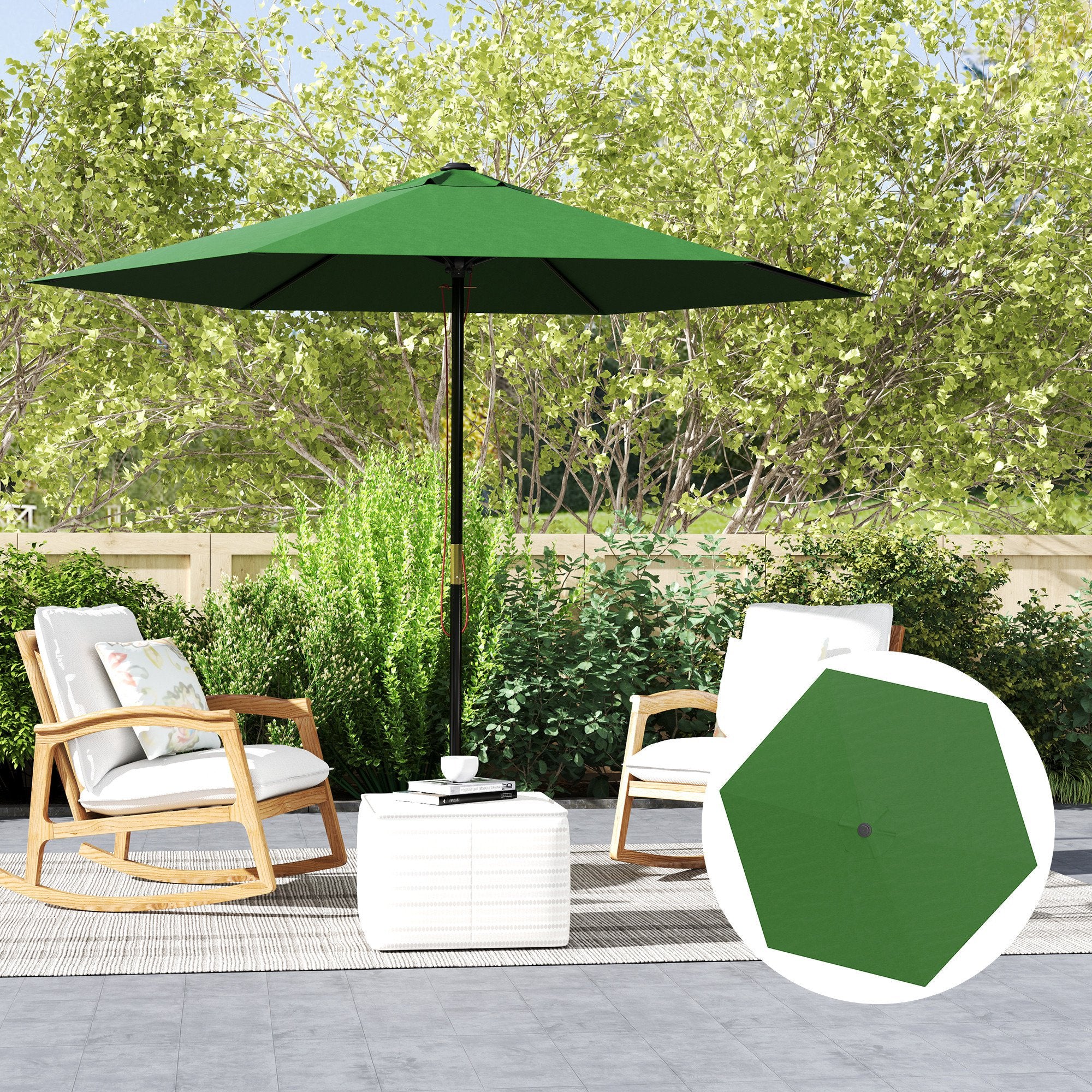Toldo de Substituição Verde Ø300 cm para Chapéu de Sol - Proteção UV 30+