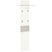 Cabide de Parede com 4 Ganchos e Barra Suspensa de Alumínio 50x23,5x160cm - Branco e Cinza