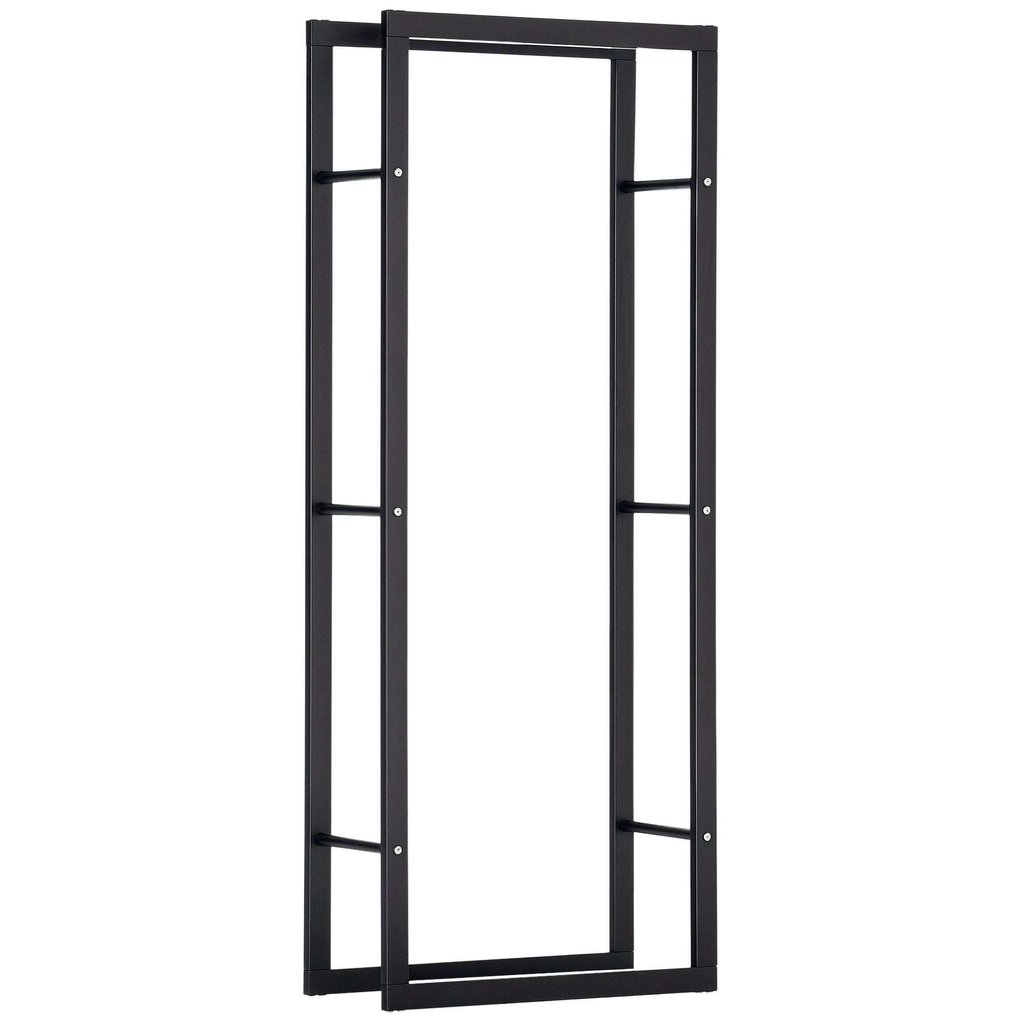 Suporte para Lenha Metálico 60x25x150 cm - Cor Preto
